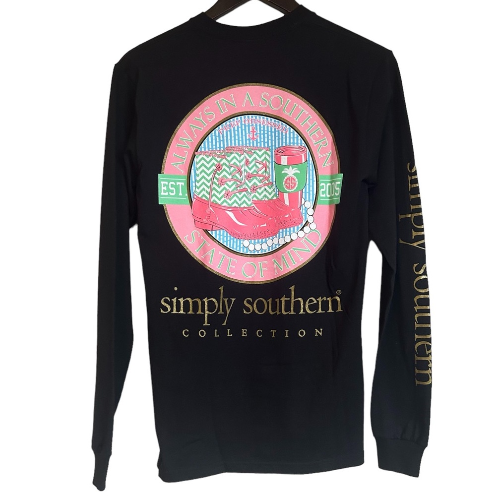 Simply Southern state of mind black long sleeve t-shirt